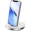 Encased Supporto di ricarica non wireless USB C per iPhone 15/15 Pro Max - Caricabatterie da tavolo cablato a ricarica rapida, connettore di tipo C (bianco)
