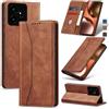 Jasonyu Cover per Realme GT 7 Flip Custodia in Pelle PU, Cover a Libro Portafoglio, Funzione Supporto, Magnetica, Slot Schede, TPU Bumper Caso Custodia (Marrone)