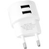 VOSSOT Dual usb charger caricatore piatto 2porte adattatore presa caricatore da presa piatto doppia porta 5v 2,1a chip di sicurezza funzione di ricarica rapida spina europea compatta per vari dispositivi usb