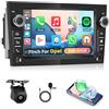 Motorsi 4GB+64GB Carplay Stereo per Opel Astra Corsa Zafira Meriva Combo Signum Tigra TwinTop, Android Auto Bluetooth Autoradio con GPS WiFi RDS/FM Radio SWC EQ USB Canbus + Telecamera Posteriore