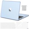 MOSISO Custodia Compatibile con MacBook Air 13 Cover M5 M4 M3 M2 2026-2022 A3449 A3240 A3113 A2681, 13,6'' Case Anti-crepa Angoli e Bordo Morbido TPU&Copritastiera&Pellicola&Borsa, Azzurro Cielo