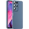 HULLIN Custodia per Telefono in Silicone Colorato, Adatta per Samsung Galaxy S21 Ultra (6.8) - Grigio lavanda