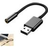 Kmuqshy Adattatore Audio USB a Jack 3,5 mm Scheda Audio Esterna USB A a TRRS per Cuffie Microfono Compatibile con PC Laptop PS4 PS5 Switch Mac Linux Chromebook Windows 11 10 8 7 DAC 24bit 96kHz Plug and Play