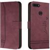Bravoday Cover per Huawei Y6 2018 / Y6 Prime 2018 / Honor 7A / Honor 7A PRO, Flip Custodia in Pelle PU Portafoglio Custodia per Huawei Y6 2018, con Slot per Schede, Vino Rosso