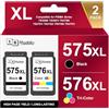 Msudoku PG-575XL CL-576XL Cartucce per Stampanti PG-575 CL-576 Compatibile per cartucce per Stampanti Canon 575 576 XL per Canon PIXMA TS3750i TS3550i TS3551i TS3751i TS3752i TR4750i TR4751i (1 Nero 1 Colore