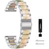 CeiBand 18mm Cinturini per Huawei Watch 5 42mm/GT5 Pro-42mm/GT5 41mm, 18mm Cinturino Orologio di Ricambio, Regolabile Cinturini in Metallo Resina per Garmin Venu 2S Uomini Donne - Argento&RosaVerde