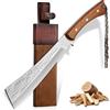 Purple Dragon Coltello da Outdoor - Full Tang con Fodero in Legno, Coltello da Sopravvivenza in Acciaio ad Alto Tenore di Carbonio, Affilato per Bushcraft, Campeggio, Regalo per Uomini