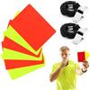 REBECCAGIBSON 6 Pezzi Cartoncini Rigidi Rossi e Gialli in PVC con Fischietto e Corda, Carte Disciplinari Gialle e Rosse, Carte Arbitro Rosso Giallo Cartellini Standard,per Calcio, pallavolo