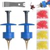 Realure 1100 Anelli con Micro Esche Rosse in Gomma Gialla, con 2 Pezzi di Pellet Bait Bander, Accessori da Pesca per Il Fissaggio Rapido di Esche, Pellet, Falena d'Api, Verme (Blu)