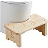 BOOSHMall Sgabello per WC in legno per adulti, poggiapiedi antiscivolo, sgabello WC ergonomico per bagno, sgabello WC per una migliore postura