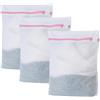 AZWOOD Rete per lavanderia, 3 sacchetti per la biancheria, piccola lavatrice, 25 x 30 cm, sacchetti per la biancheria intima con chiusura lampo rosa, sacco per biancheria intima, reggiseno, calze per
