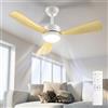 Airwit Ventilatore da Soffitto con Luce 106cm, Pale Effetto Legno, Ventilatore da Soffitto Silenzioso con Telecomando, LED Dimmerabile, Motore DC Reversibile, 6 Velocità per Camera Soggiorno