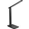 BEL AIR HOME - Lampada da Scrivania LED 5W Touch MOBIL Serie | Protezione per gli Occhi | Base di Ricarica per Smartphone | 3 Temperature di Luce 3000K-4000K-6500K (NERO)