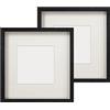Anhow 2pcs 3D Cornici per Foto 23x23 cm (Profondità 3 cm), Cornice Profonda per Foto con Passepartout per Foto 13x13 cm Cornice 3D Profonda con Vetro - Nero