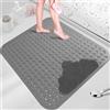 ZAHDMA Tappetino Doccia Antiscivolo 80x80cm,Tappeto Doccia Antiscivolo con Ventose e Fori di Drenaggio,per Vasca,Bagno,Grigio