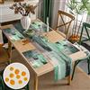 Inhobbok Runner Tavolo 40x140cm E Tovaglietta 45x32cm Menta Verde - Poliestere Lavabile Impermeabile per Esterni, Matrimoni, Feste, Cucina