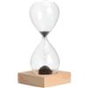 XRVRILE Clessidra magnetica con base in legno, decorazione Zen per scrivania, ufficio e soggiorno, motivi creativi con sabbia magnetica, idea regalo per rilassarsi e alleviare lo stress
