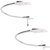 kalb Material für Möbel Lampada da letto a LED Lampada da lettura Lampada flessibile Lampada da comodino Luce da lettura Luce notturna, modello: SET da 2 pezzi cromato