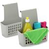 com-four® 2X Cestino sospeso in plastica, Organizer Resistente per Cucina, Bagno e Armadio, scaffale Leggero da Appendere alle Porte