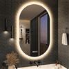 S'bagno Bluetooth Specchio Bagno con Luce Ovale 60x100cm, Anti-Fog, Specchio Bagno LED con Memoria, 3000K-6500K, Dimmerabile, Vetro Temperato HD, IP44 Impermeabile, Orizzontale/Verticale