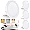 DYKUWEY Faretto da incasso a LED, 4 W, bianco caldo, bianco neutro, 12 V, dimmerabile, diametro foro 60 mm e 12 mm, IP44, faretto da incasso per roulotte, cucina, con trasformatore da 230 V, set da 4 pezzi