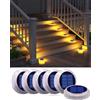 YiLaie Luci Solari Esterno, Luci Solari LED da Giardino 360° Luce Solare Per scale IP68 Impermeabile con On/Off Automatico Luce Solare per Sentieri, Bianco Caldo 2700K, 6 pezzi