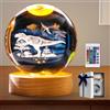 GBKDQQ Luce notturna dinosauro lampada 3D sfera di cristallo da 80 mm con cambio di colore, telecomando e base in legno USB, sfera di cristallo 3D per compleanno Natale, regali dinosauro per ragazze ragazzi