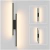 Klighten Applique da Interno LED, 28W 2000LM Lampada da Parete Decorative Mordern, Luci da Parete per Scala, Soggiorno, Corridoio, Lunghezza regolabile: 60~80 cm, Bianco Caldo 3000K, Nero