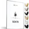Heimlich® - Cornice per foto - 50x70 cm, Alluminio Metallo, Argento - Grande cornice per collage fai da te con copertura in foglio di plastica - Solo espositore da parete