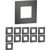 ledscom.de 12 LED, luce per scale/faretto da incasso a parete FEX per interni ed esterni, forma angolare, antracite, 85 x 85 mm, bianco caldo
