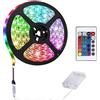 SUAVER Striscia LED RGB 5050, alimentata a batteria, con telecomando, tagliabile per TV, decorazione per armadi, scale (1, 2 m, 120 LED)