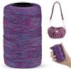 LEREATI Cordino per Borse Uncinetto Piatto Filo Macrame 1mm x 230m Macrame Corda Colorata Cordoncino per Borse a Uncinetto, Arazzo da Parete, Acchiappasogni, Fai da Te (Rosso-Blu)