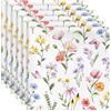 Arquiel Fiori Farfalle Tovaglioli Set di 6, Cotone Riutilizzabili Morbido Tovaglioli Stoffa da Tavola Perfetto per Feste, Cucina, Ristoranti, Primavera Estate Decorare Regalo(45×45cm)