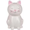 BLUECHOLON Salvadanaio gatto in ceramica. Salvadanaio originale con coperchio e chiave. (Bianco)