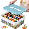 Eulihent Contenitori per LeGo, MattOncini, Impilabili Scatola Portaoggetti per LeGo, MattOncini, con Coperchio in Plastica Trasparenti per Riporre I Giocattoli Organizer