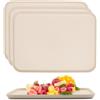 Vyranut Confezione da 4 vassoi rettangolari in plastica per cucina, bevande, snack, tè, caffè, colazione, leggeri e resistenti (beige)