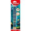 Maped - 6 Grafiti HB Dragon - Matite per carta con punta in gomma - Forma triangolare ergonomica