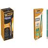 BIC Penne Nere Gel, Gel-ocity Quick Dry, Fornitura per Cancelleria Scuola e Ufficio & Matita in Grafite, Evolution ECOlutions, per Scrivere a Scuola e in Ufficio