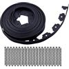 Cretee Bordo paesaggistico con 30 punte di ancoraggio, 6 cm di altezza x 10 m, kit di bordura da giardino, bordo in plastica flessibile, per aiuole, prato, cortile, pavimentazione sentiero (nero, 10 M)