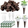 Cieex 125 Pezzi Kit di coltivazione idroponica con 50 spugne di crescita, 50 etichette, 12 coperchi isolanti, 12 cestini piante, 1 pinzetta per giardino di piante idroponici