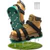 MILLUXXi Scarpe aeratore per prato con doppie cinghie sul collo del piede, resistenti sandali per un'aerazione efficace, taglia universale, scarificatore e aeratore per prati da giardino, colore verde