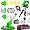 Ginzyaiy Decespugliatore a Batteria,21V 2000mAh Tagliabordi Elettrico， Con Lama in Metallo3 in 1Tagliabordi a batteria ，Maniglia a scomparsa e rotazione della testa di 90°，Adatto per prati, giardini e campi