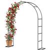 Forever Speed Arco per Rose in Metallo con Base Rimovibile, Arco Giardino Arco Rampicanti 230 x 180 x 38 cm per Decorazione da Giardino e Matrimoni - Nero (1 Pezzi)