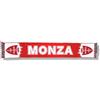 AC MONZA Sciarpa Ufficiale, Grafica a Tinta Unita con Accenti a Contrasto e Scritta AC MONZA con due loghi ai lati, Lavorazione a Maglia Jacquard, Acrilico, Rosso, Bianco, Taglia unica