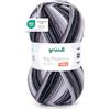 120 Gründl - Big Mamma Print - Lana XXL per lavorare a maglia - Gomitolo grande 400 g / 1040 m - Gradiente di lana in 100% poliacrilico - antracite-grigio pietra-grigio topo-bianco
