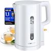Clatronic Bollitore Clatronic 1,7 L - 2200 W per Riscaldamento rapido - Senza BPA - Utilizzo con Una Sola Mano - Indicatore del Livello dell'Acqua - Bollitore - Protezione Contro Il surriscaldamento