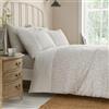 Dreams & Drapes - Copripiumino con nervature - Letto singolo (140 x 200 cm) - 1 federa - Policotone premium - Copripiumino floreale in naturale - Biancheria da letto color crema naturale/bianco