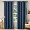 Joydeco Tende oscuranti lunghe 213 cm, 2 pannelli, oscuranti, per camera da letto, 100% oscuranti, termiche, per protezione della privacy, set di 2 pannelli (larghezza 132 x lunghezza 213 cm, blu