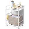 YAMAZAKI 4810 TOWER 2Tiered SemiClosed Storage Wagon, white, Steel/Nylon, 42 x 32 x 59,8 cm