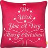 furn. Merry Christmas - Cuscino imbottito in poliestere, colore: rosso